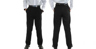 All types and styles of men's trousers and pants